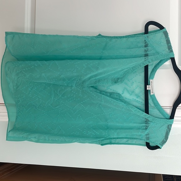 Women sheer green blouse Size Medium - Picture 5 of 5